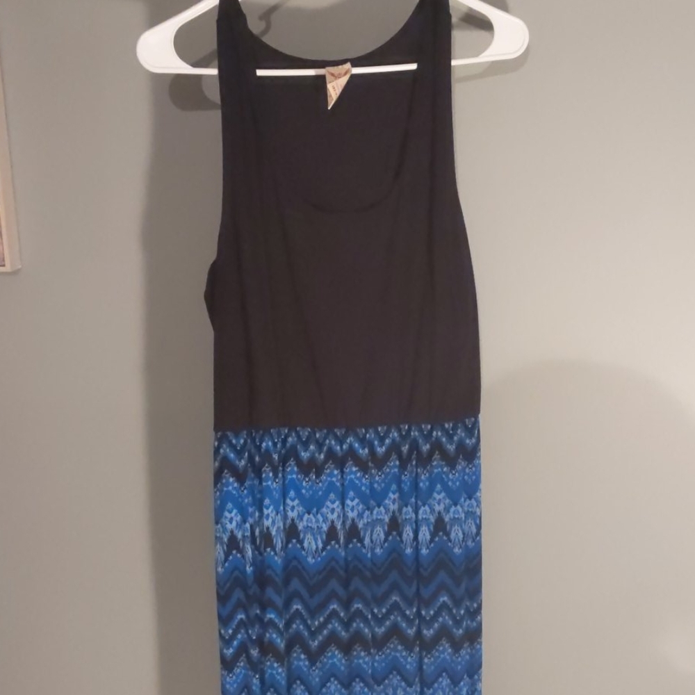 long blue dress